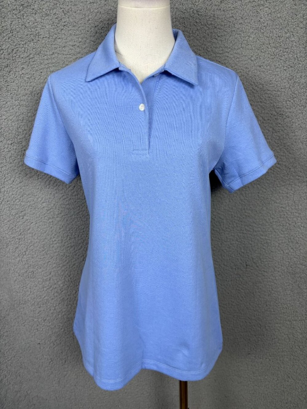 Meetrendi Women's Polo Shirts Short Sleeve Button Down V Neck Blue Small NWT's.